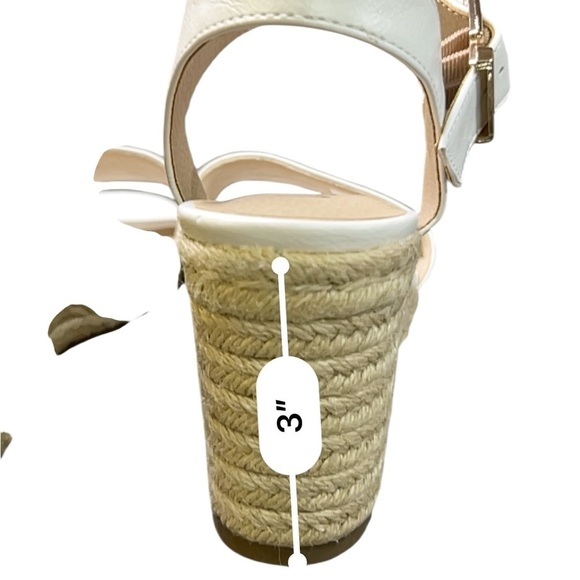 LifeStride Tango Wedge Sandals Comfort Memory Foam Buckle strap Size 9.5 white - Picture 10 of 14